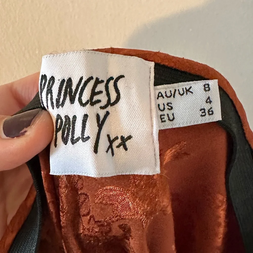 Floral midi slip skirt with side slit. - Picture 5 of 7